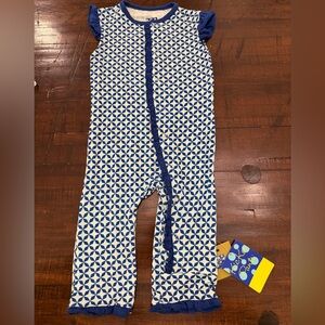 NWT 18-24 months Kickee Pants Pistachio Taj Mahal Ruffle Tank Romper